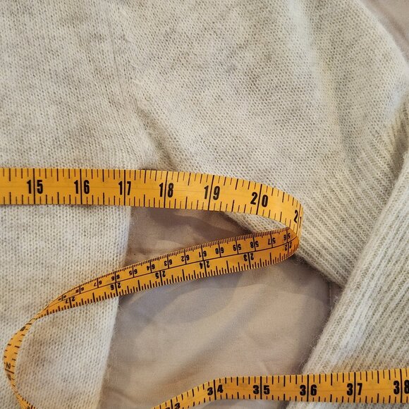 Madewell alpaca wool blend mockneck puff sleeve sweater white turtleneck - Picture 6 of 9